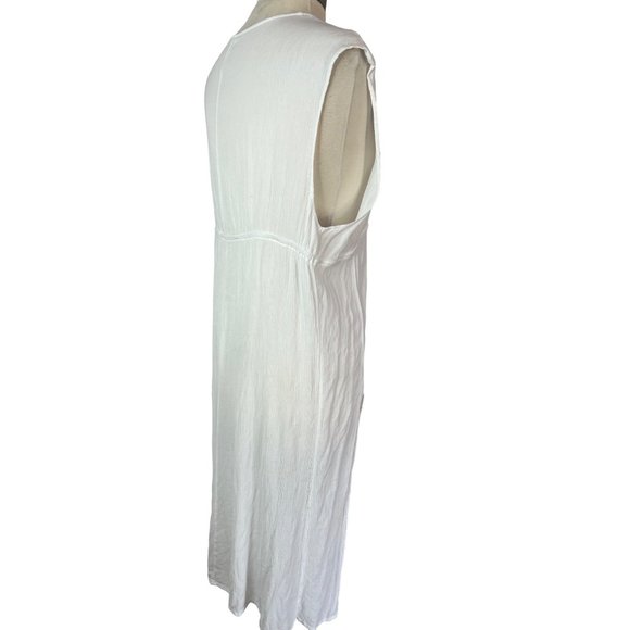 Kona Soul Swim Cover-up Large White Midi Slits V neck Elastic Waist - Picture 5 of 13
